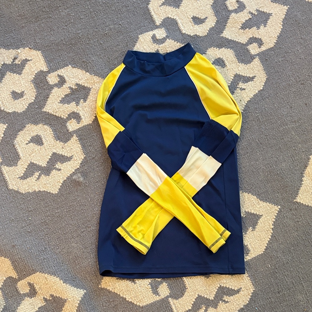 Boden Kids Rash Guard - Navy and Yellow